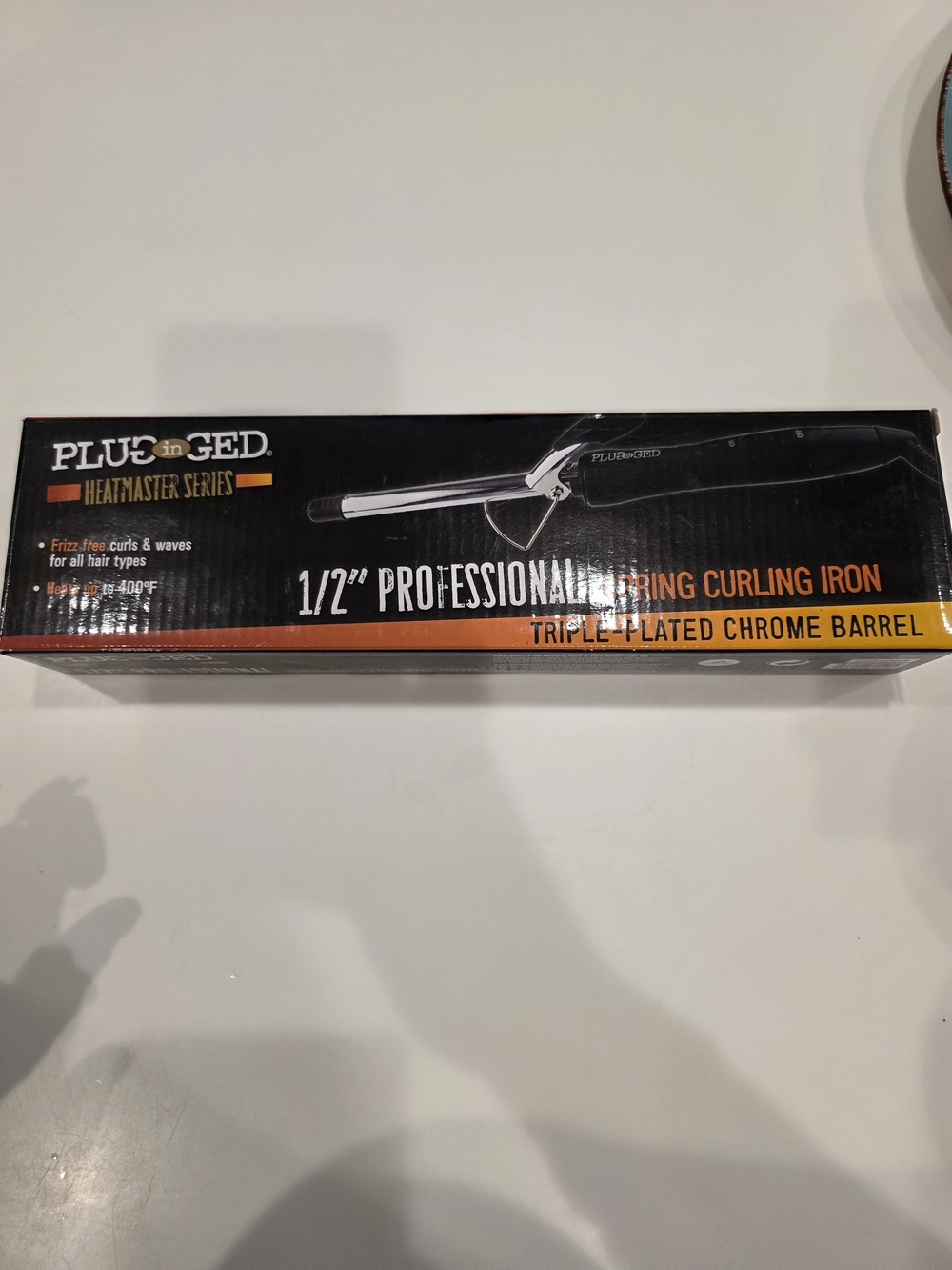 Plugg Heatmaster Series Spring Curling Iron Box - Black & Orange Accents